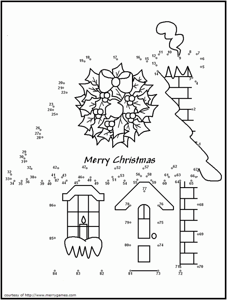 christmas house dot to dot | dot to dots