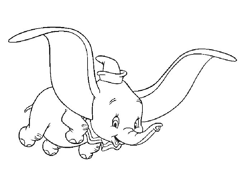 Coloring Page Dumbo Printable P O X Fs