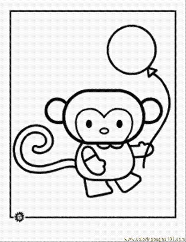 printable coloring page cartoon animal monkey mammals