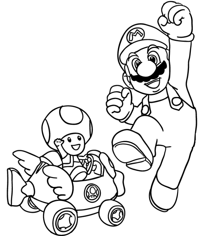 Print Mario And Toad Mario Coloring Pages or Download Mario And 