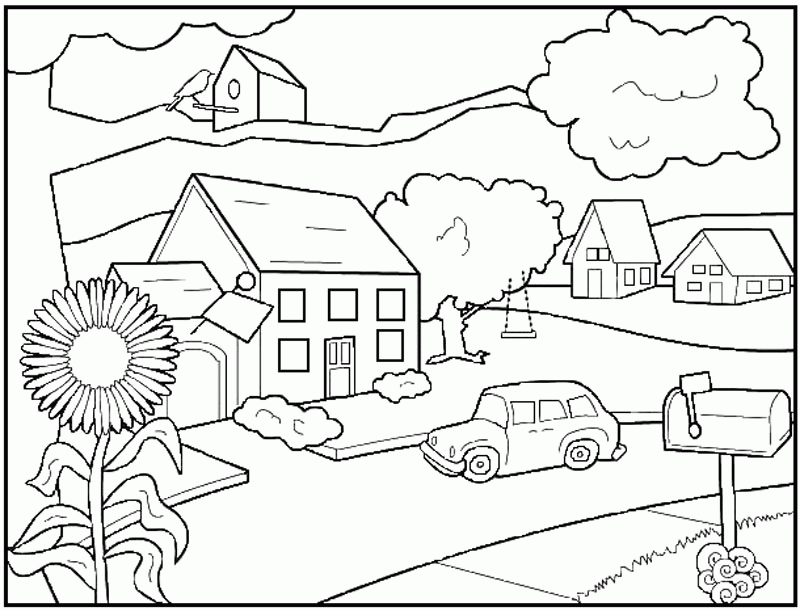 house picture coloring pages 5 - games the sun | games site flash 