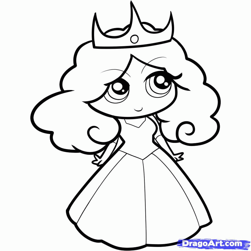 Draw a Princess for Kids, Step by Step, Drawing Sheets, Added by 