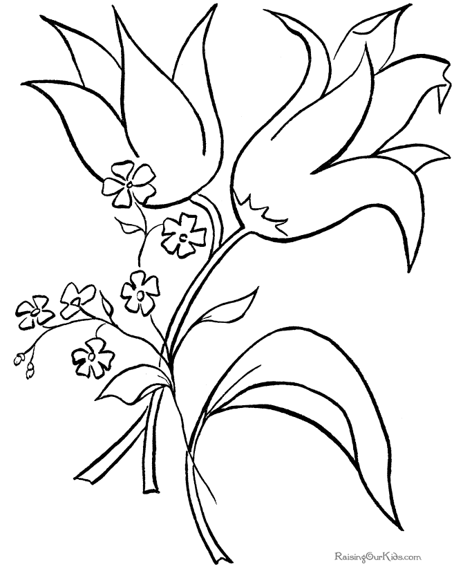 Easter Flowers Coloring Pages - Free Printable Coloring Pages 