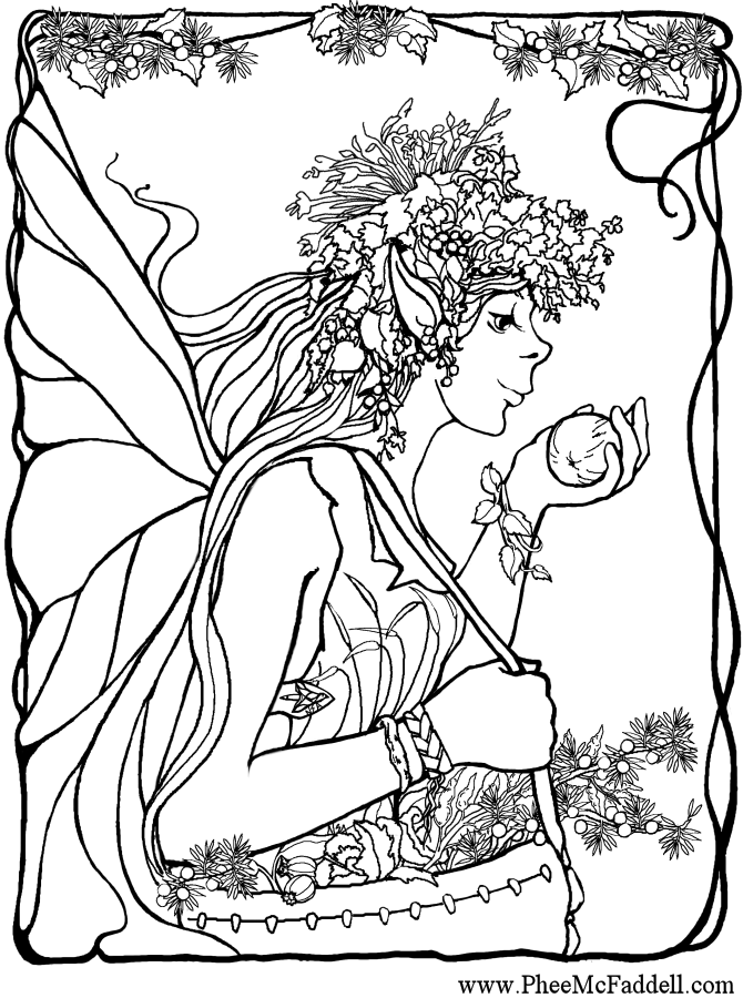 adult fairies Colouring Pages