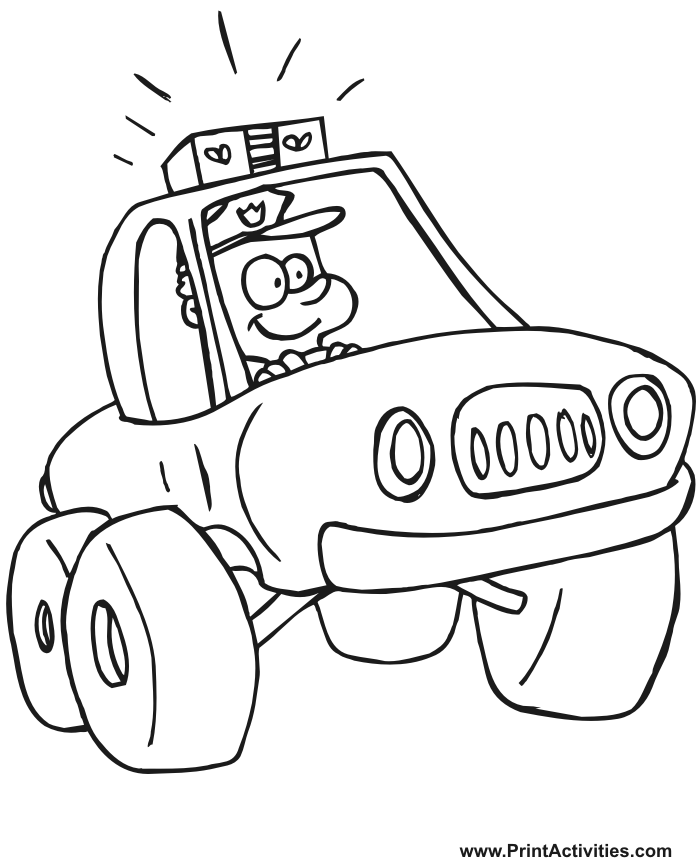 Coloring Police Car Coloring Page Police Car Coloring Page 
