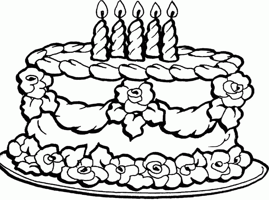 Birthday Cake 5 Coloring Pages Free Coloring Pages 209606 Cake 