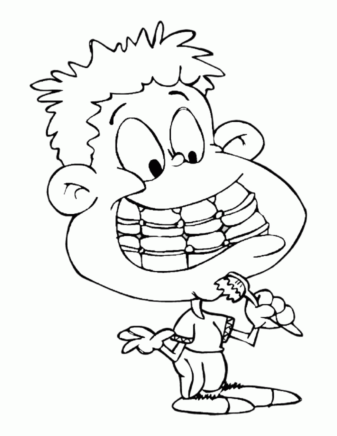 Brushing Teeth Coloring Pages