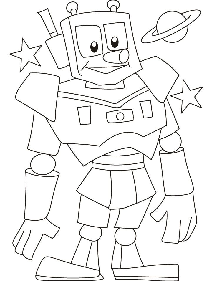 Shiny metal man robot for your help coloring pages | Download Free 