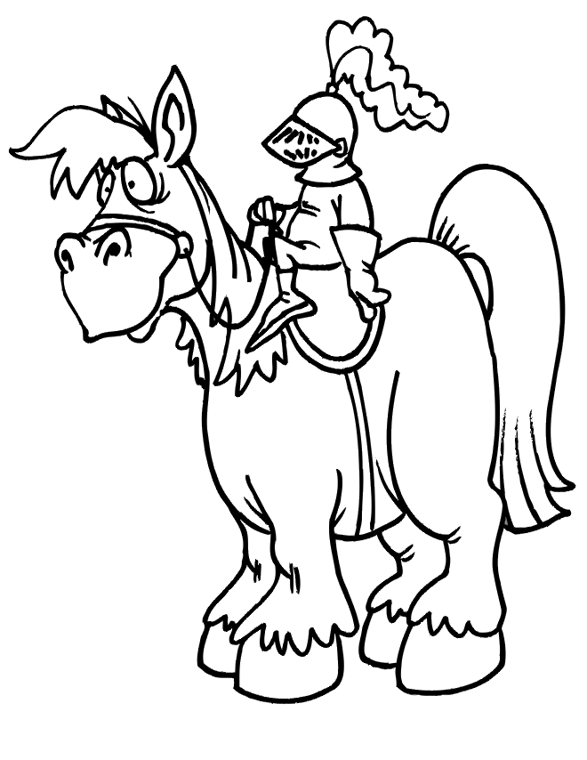 Knights on horses Colouring Pages (page 3)
