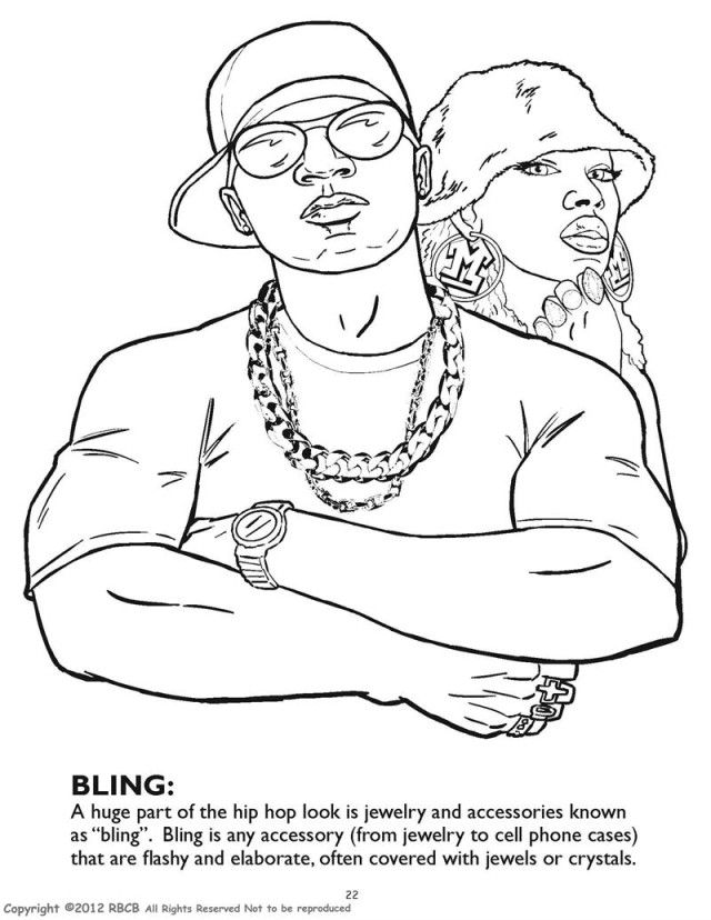 Hip Hop Gangsta Rap Coloring Book pages for kids | coloring pages