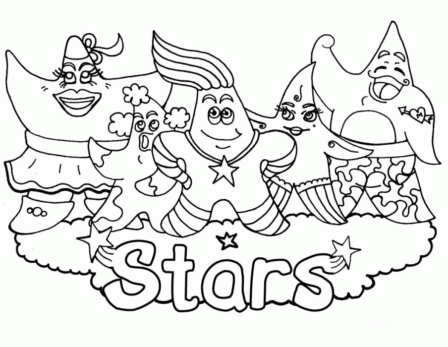 Sea Star Coloring Page Sheet