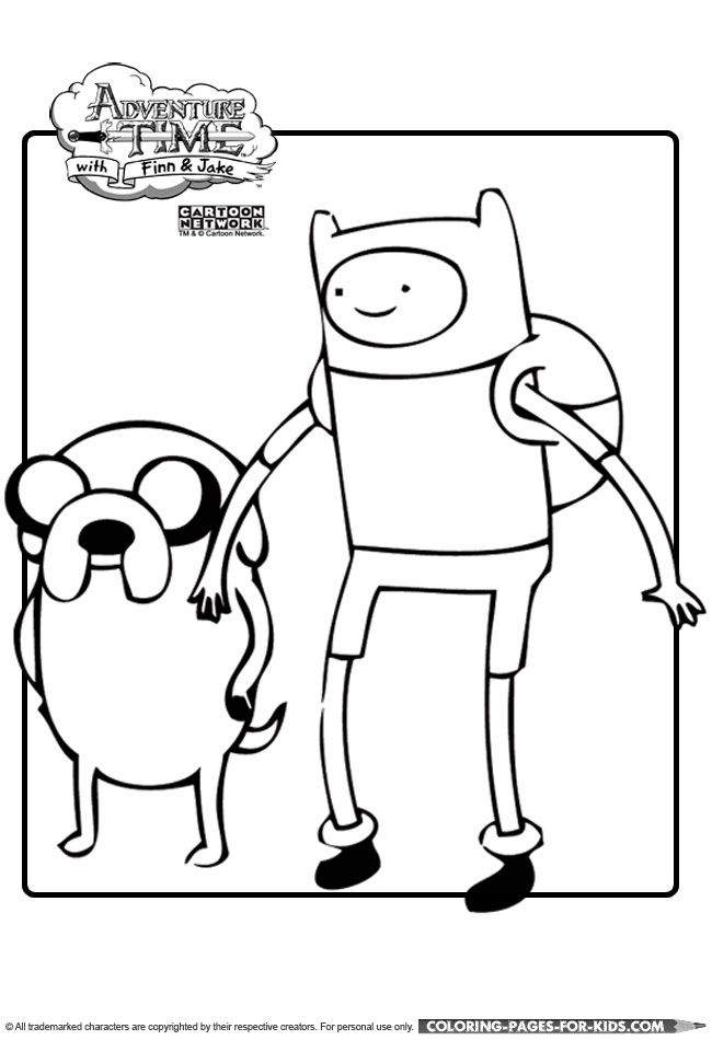 Adventure Time Printable Coloring Page For Kids - Finn and Jake 