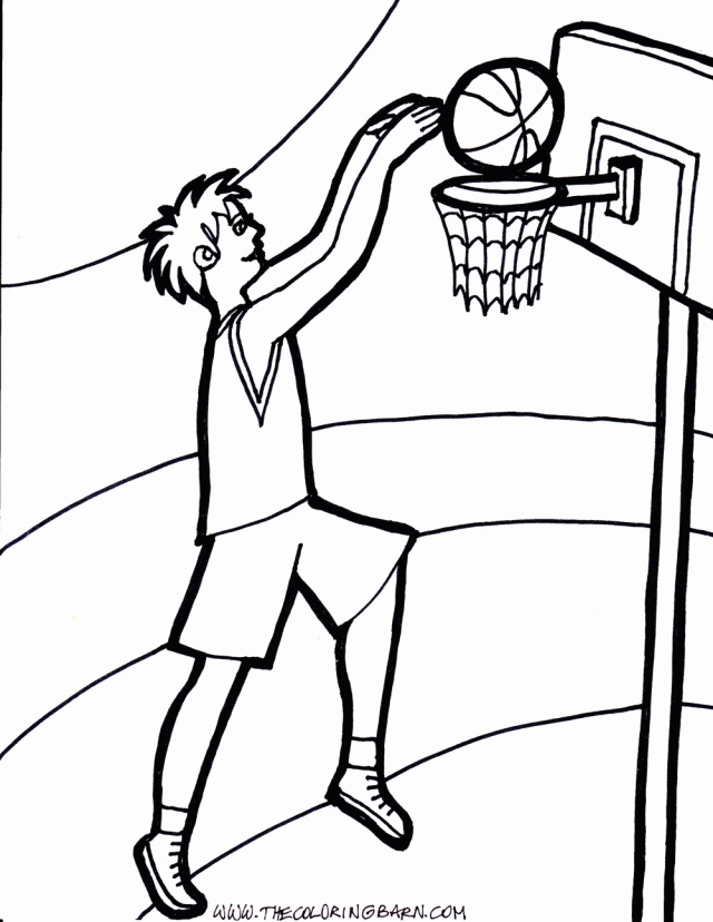 Basketball The Coloring Barn Printable Coloring Pages 39814 