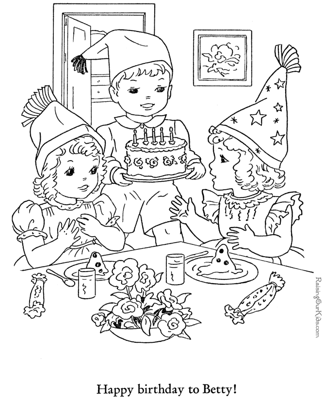 Free Birthday Coloring Page 018