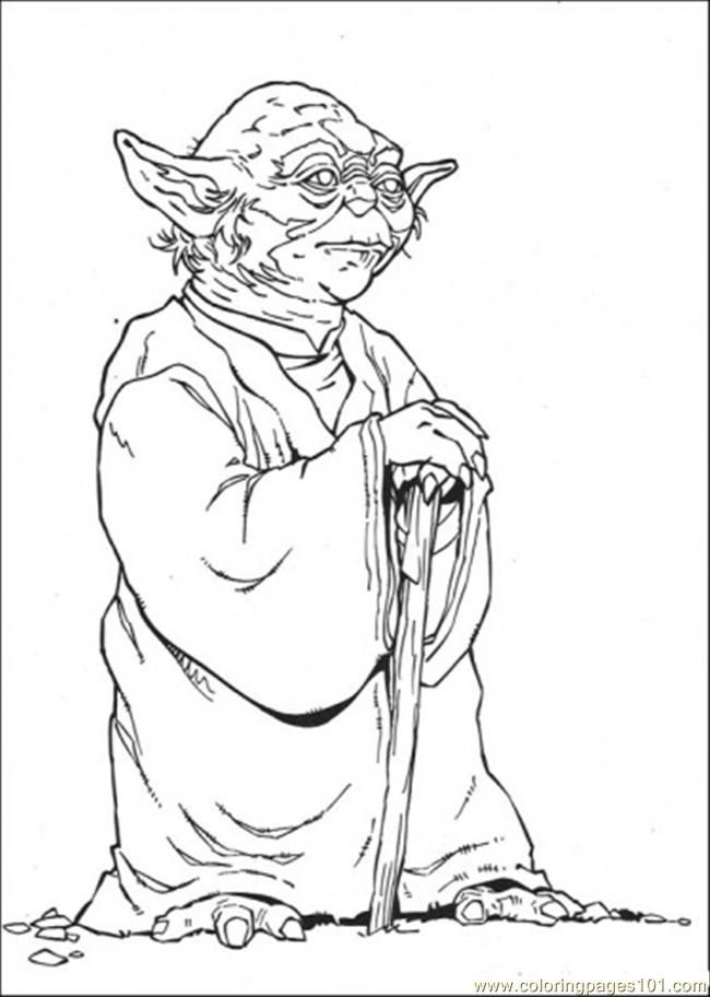 Coloring Pages Master Yoda 2 (Cartoons > Star Wars) - free 