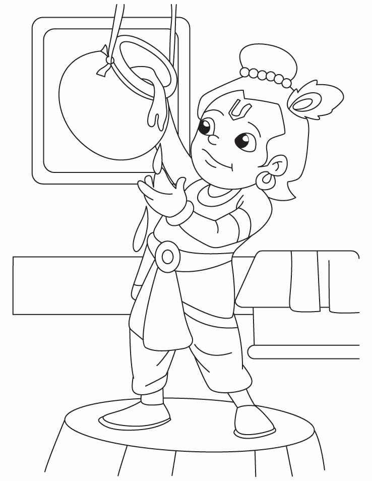 Krishna the innocent butter thief coloring pages | Download Free 