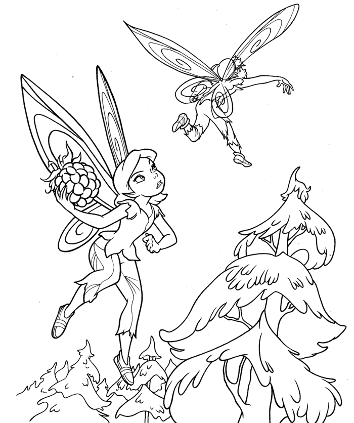 Peter Pan and Tinkerbell Colouring Pages - Disney Coloring Pages 