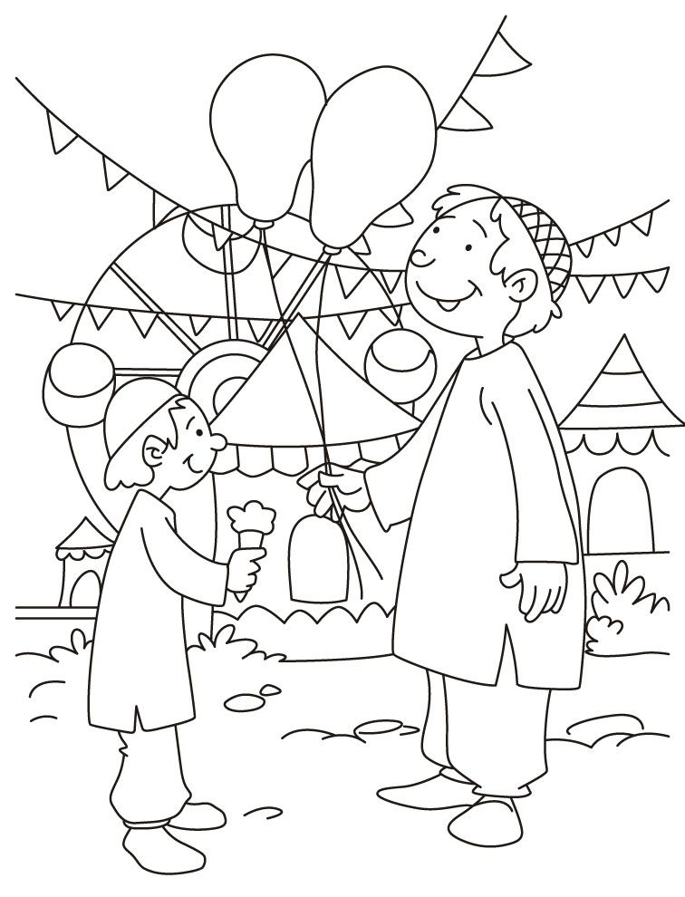 Eid Ul Fitr Coloring Pages, Worksheets, Pictures, Images | Funny 