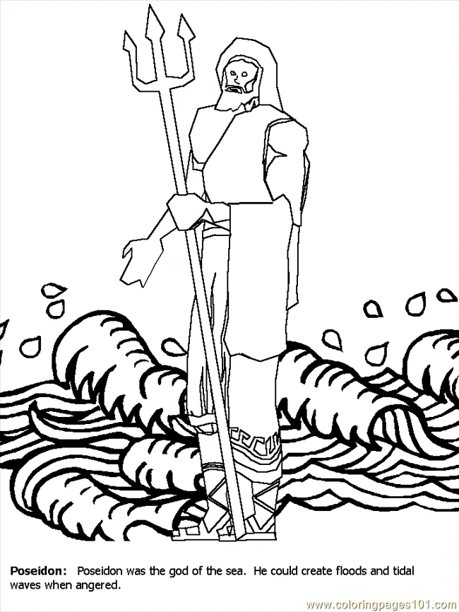 Coloring Pages Greece Poseidon (Countries > Greece) - free 