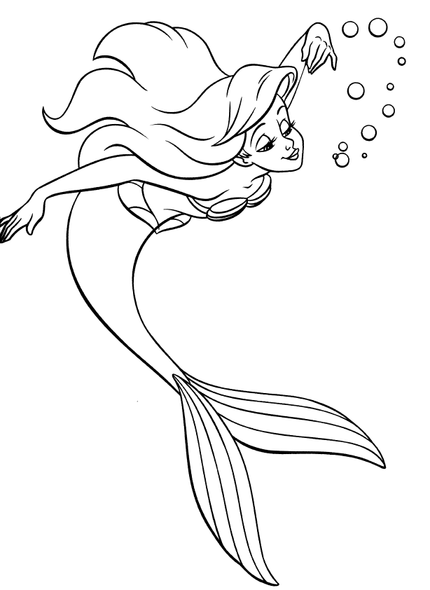 Disney Princesses - Ariel colouring pages <