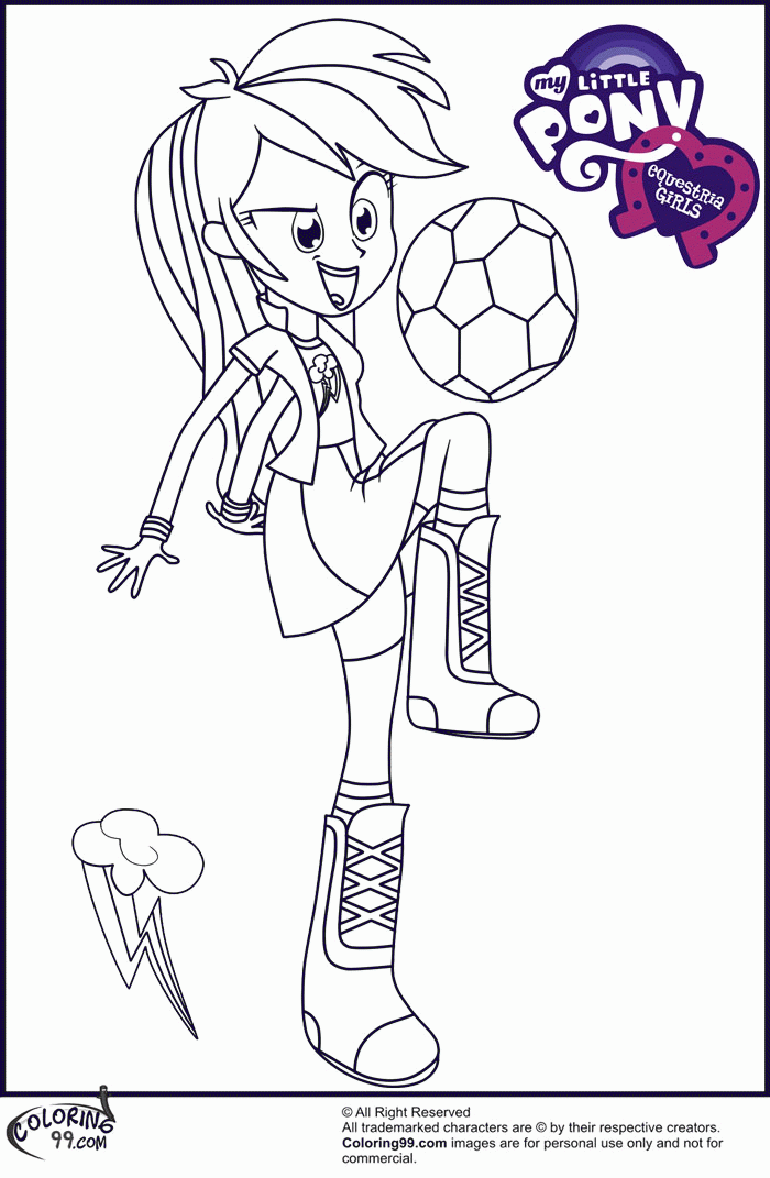 Girl Playing Soccer Coloring Page