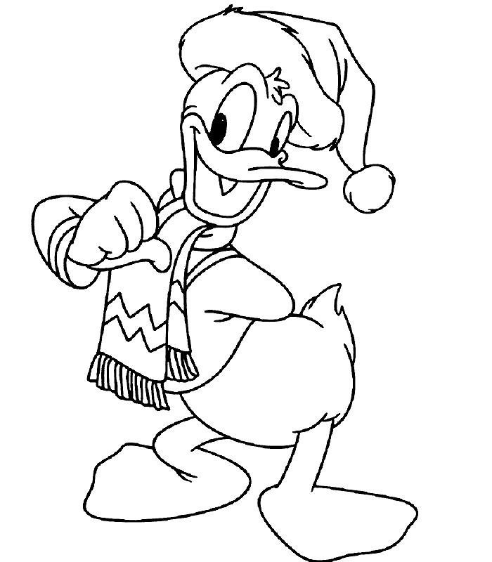 Donald Duck Christmas Praying Time Disney Coloring Pages 