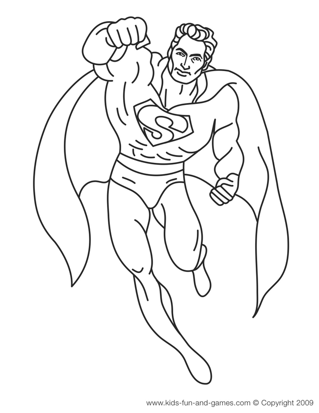 superman coloring pages for kids - Free Coloring Pages for Kids