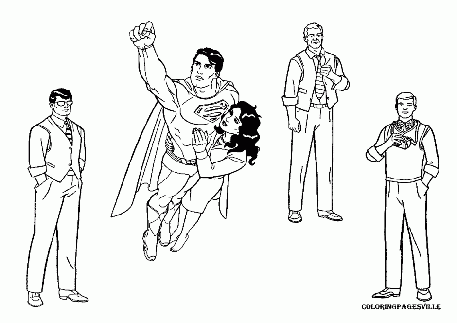 Superman Characters Coloring Page