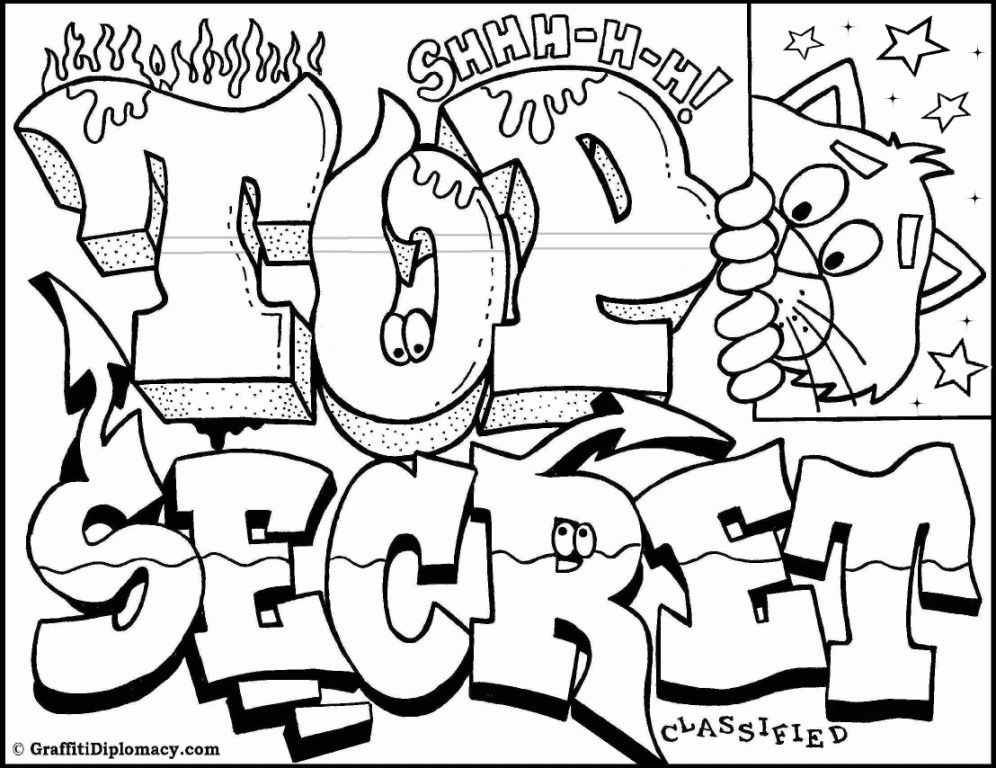 Pin Coloring Pages Graffiti Tagging Alphabet Fonts Dinosaurs 