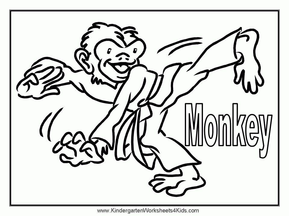 Coloring Pages Funny Animal Monkey | HelloColoring.com | Coloring 