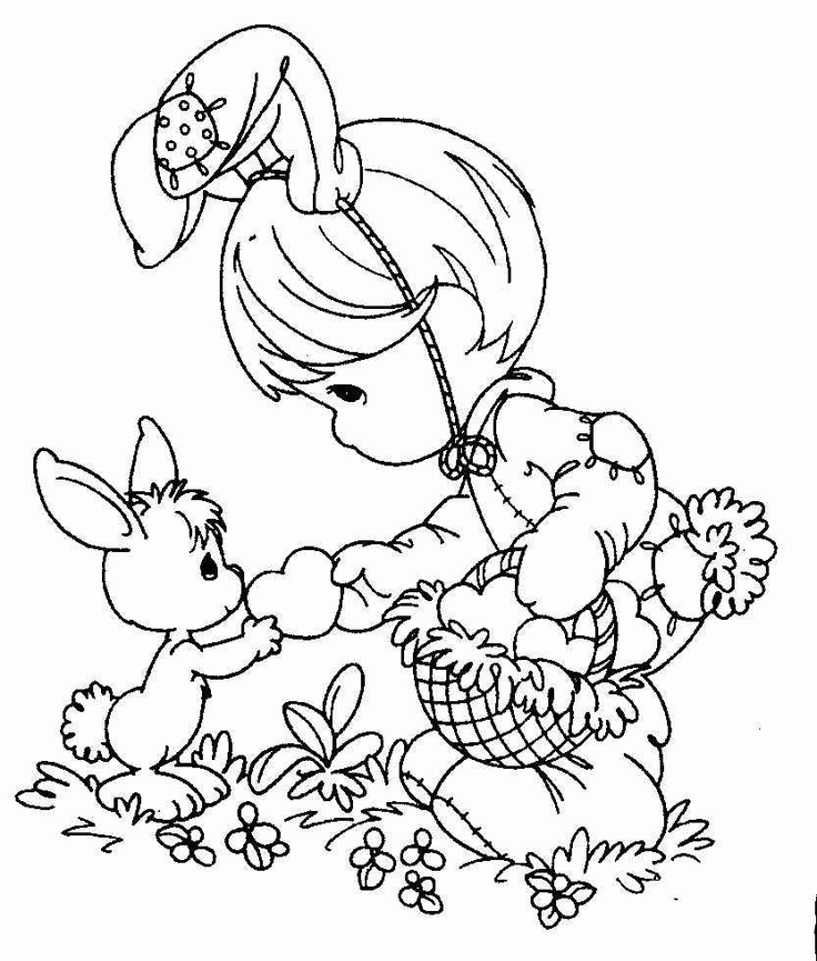 Coloring Page - Precious Moments Bunny | Crafts: Coloring Pages | Pin…