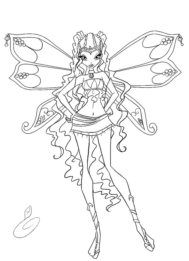 Winx Layla coloring page to print and free download