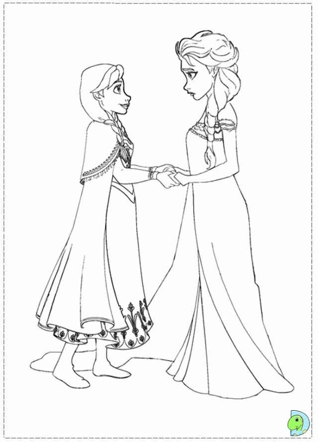 Elsa And Anna Coloring Pages | The Dress Clothes