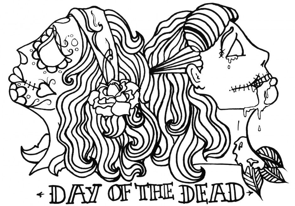 Day Of The Dead Coloring Pages Coloring Pages Amp Pictures IMAGIXS 