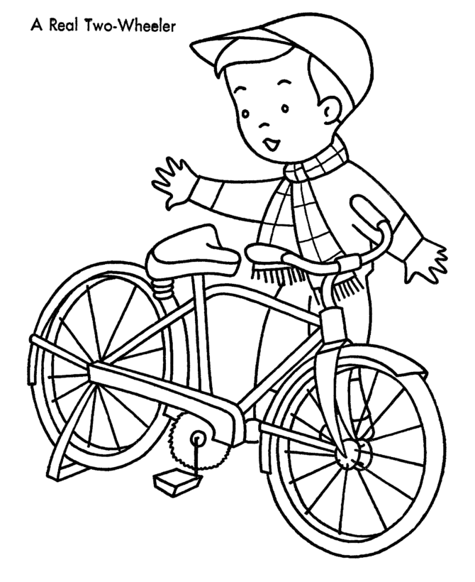 Kids Christmas Bike Coloring Page | A little Love