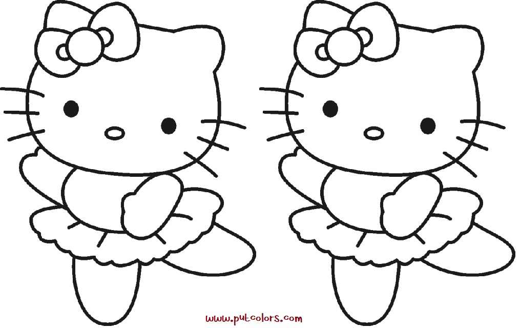 Online Hello Kitty Cat Ballerina Coloring Pages