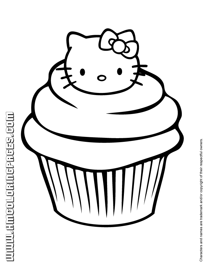 free cup cake Colouring Pages