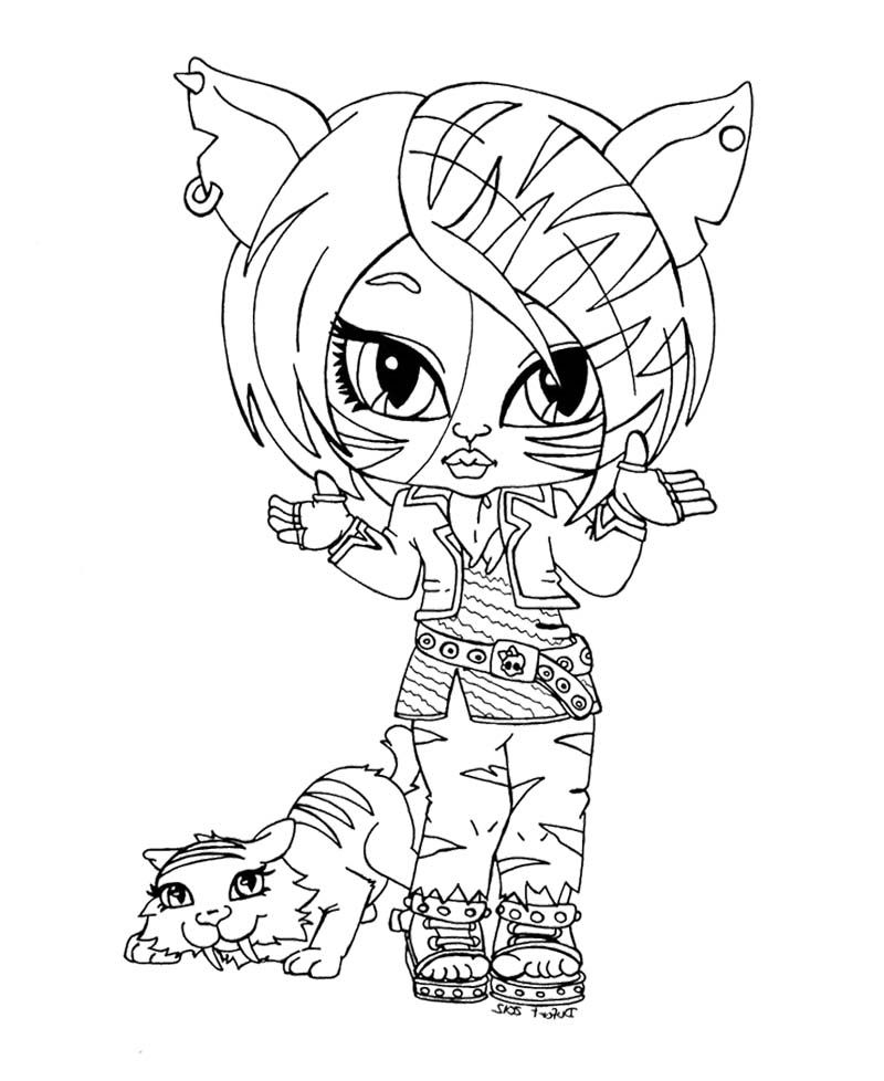 Monster High Coloring Pages : Toralei Stripe Monster High And Pet 