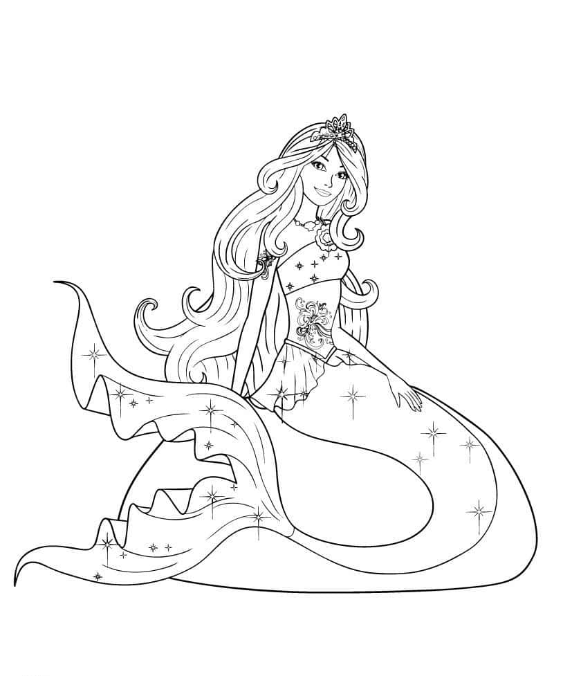 Download Barbie Mermaid Coloring Pages | Wallpapers.com