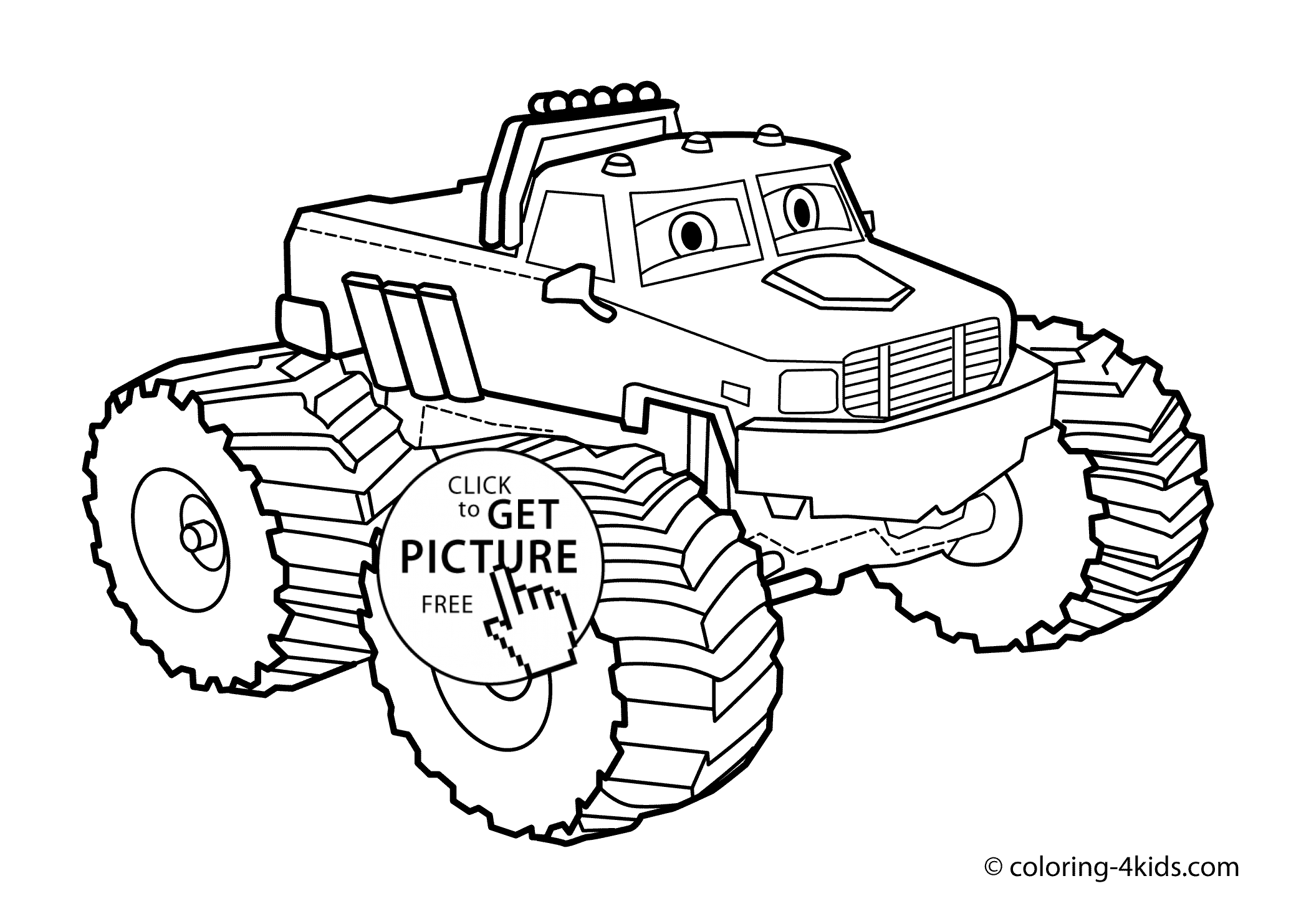Monster truck Coloring page for kids, monster truck coloring books ...