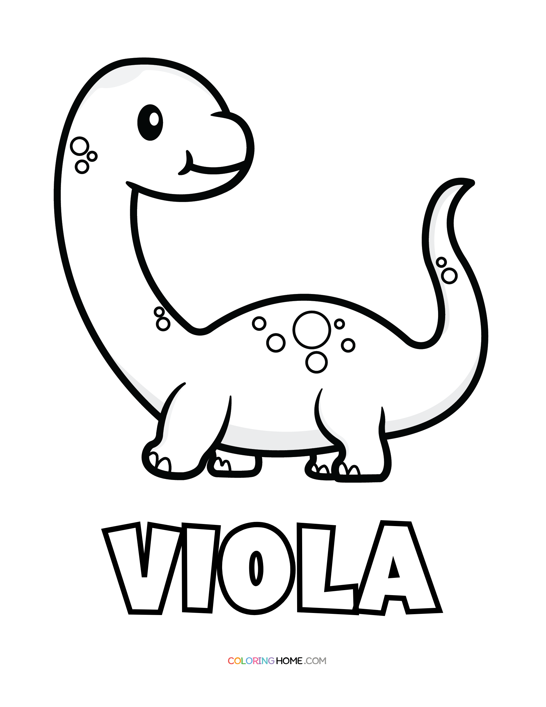 Viola dinosaur coloring page