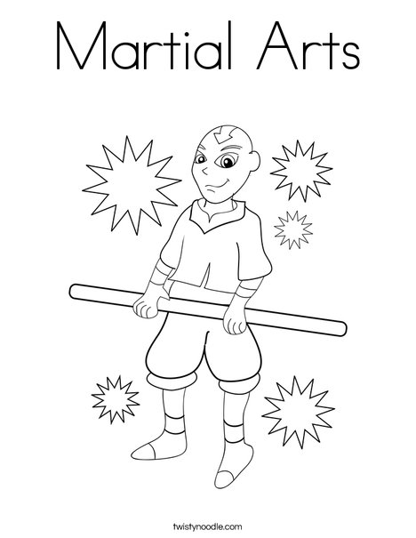 Martial Arts Coloring Page - Twisty Noodle