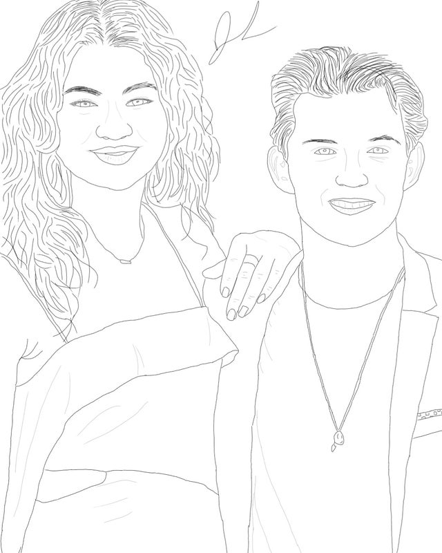 Decided to do a quick 1 hour sketch of Tom and Zendaya on my phone. :  r/Spiderman