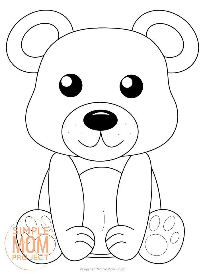 Free Printable Woodland Bear Coloring Page for Kids | Bear coloring pages,  Animal coloring books, Teddy bear coloring pages