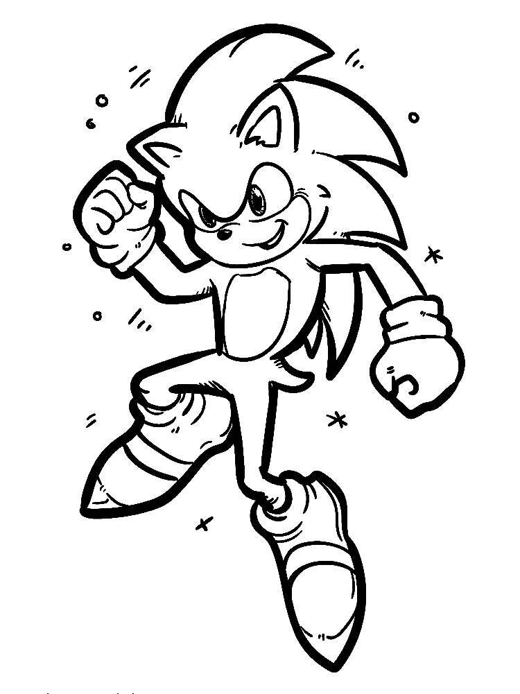 Powerful Sonic Coloring Page » Turkau