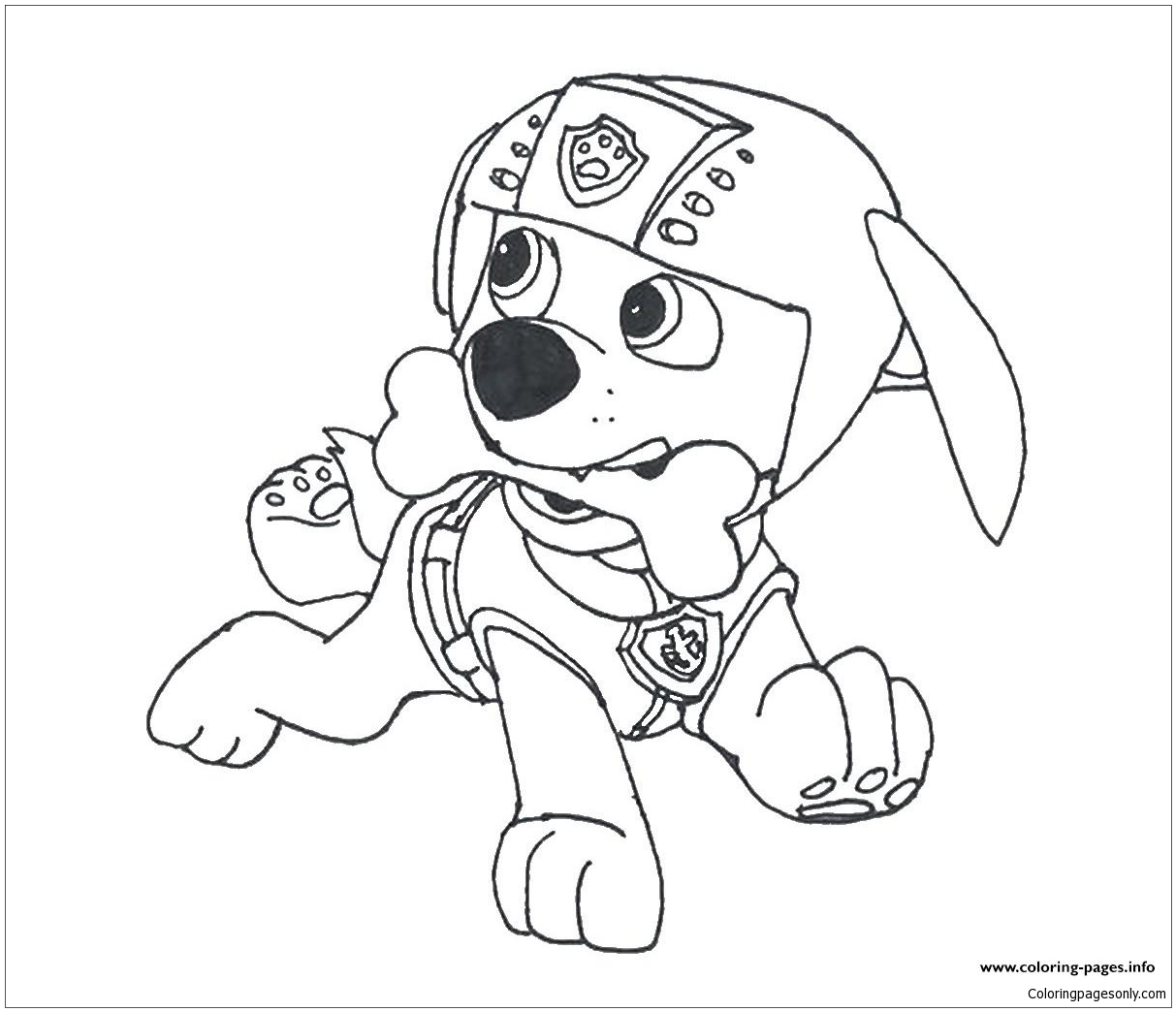 Paw Patrol Zuma With A Bone Coloring Pages - Cartoons Coloring Pages - Coloring  Pages For Kids And Adults