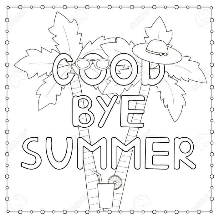 Good Bye Summer Coloring Pages | Summer coloring pages, Coloring pages,  Summer colors