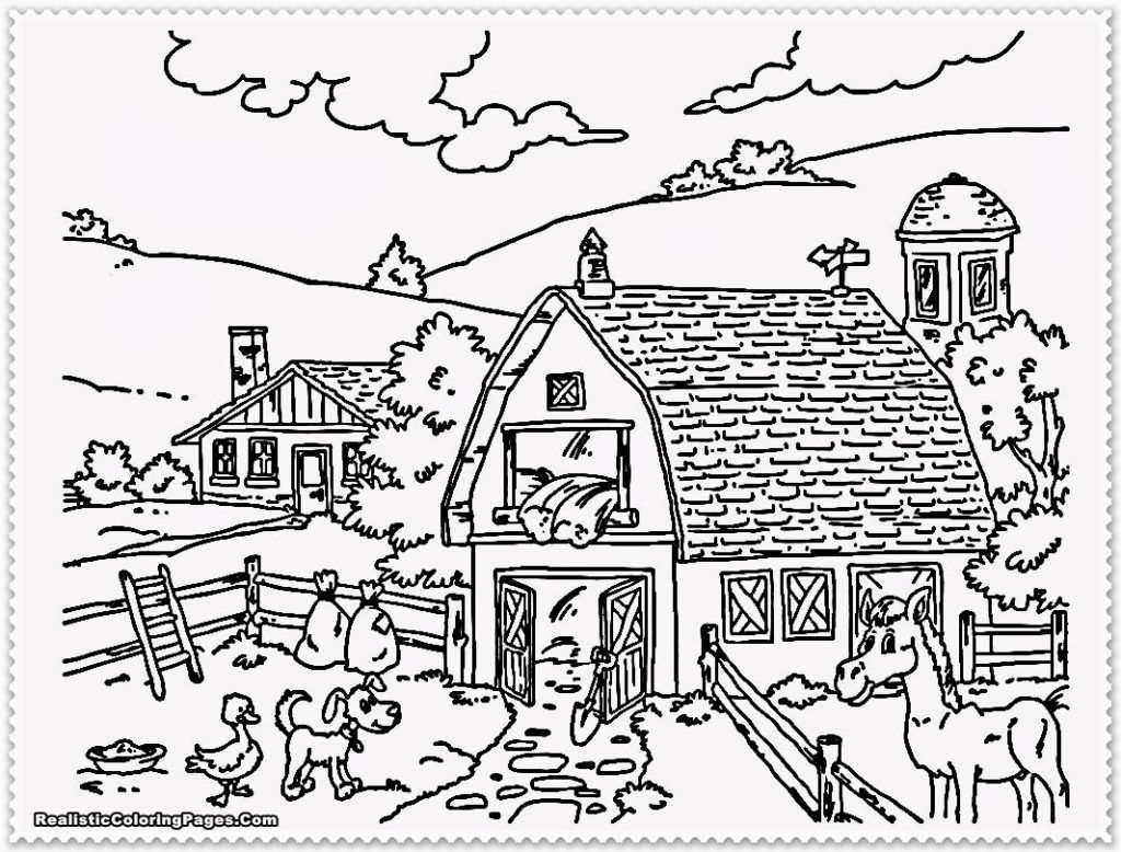 Coloring Pages: Detailed Landscape Coloring Pages For Adults ...