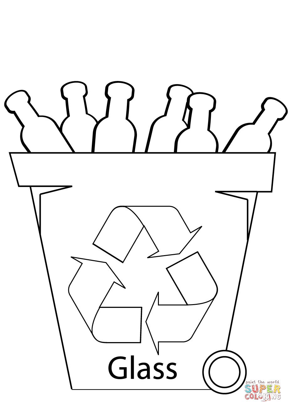 Glass Recycling Bin coloring page | Free Printable Coloring Pages