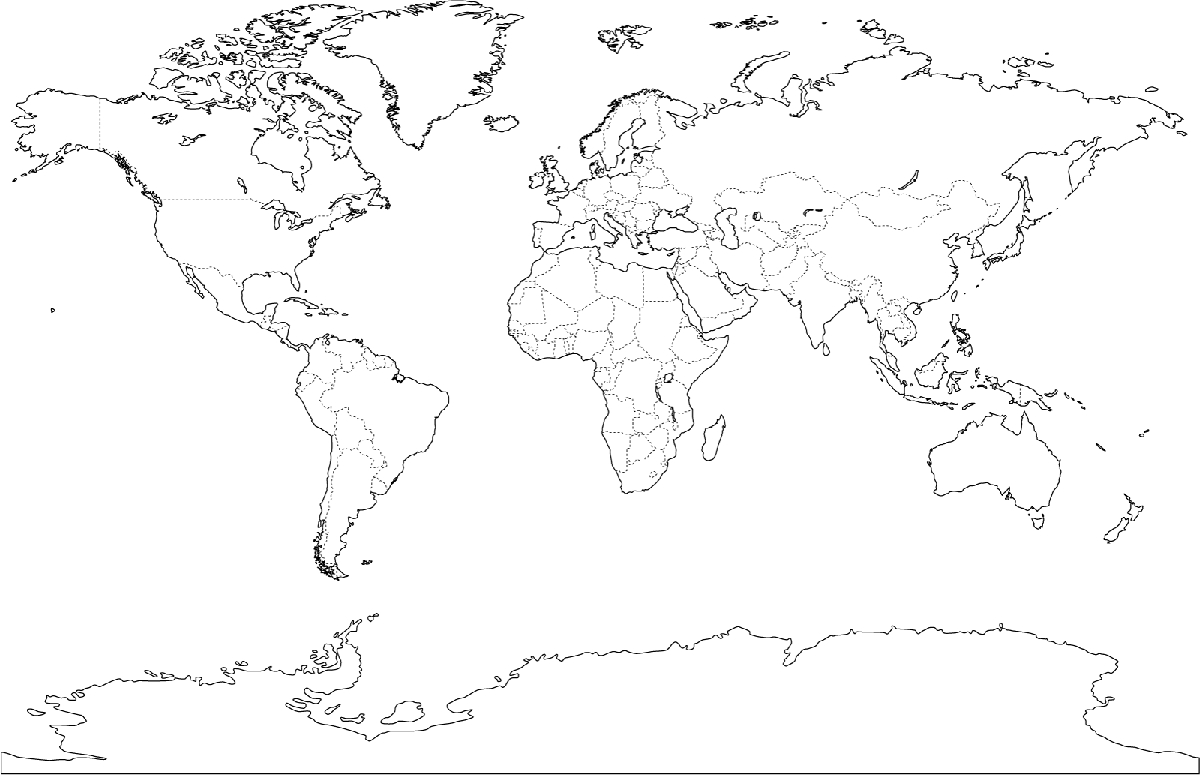 World Map Coloring Page